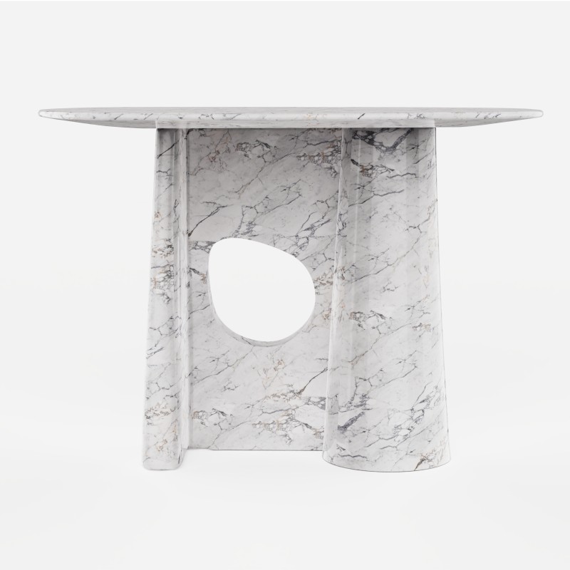 <a href="https://www.galeriegosserez.com/artistes/mohasseb-georges.html">Georges Mohasseb</a> - Shell - Console (Calacatta)